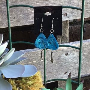 Handmade guitar pick earrings